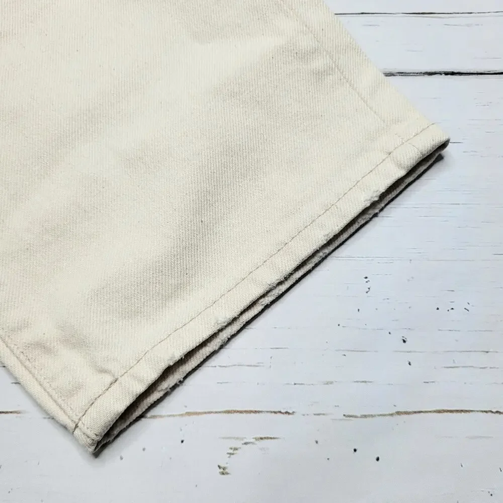 J Crew Slouchy Boyfriend Jeans Straight Leg Ecru White Cream Cotton Slouch 28